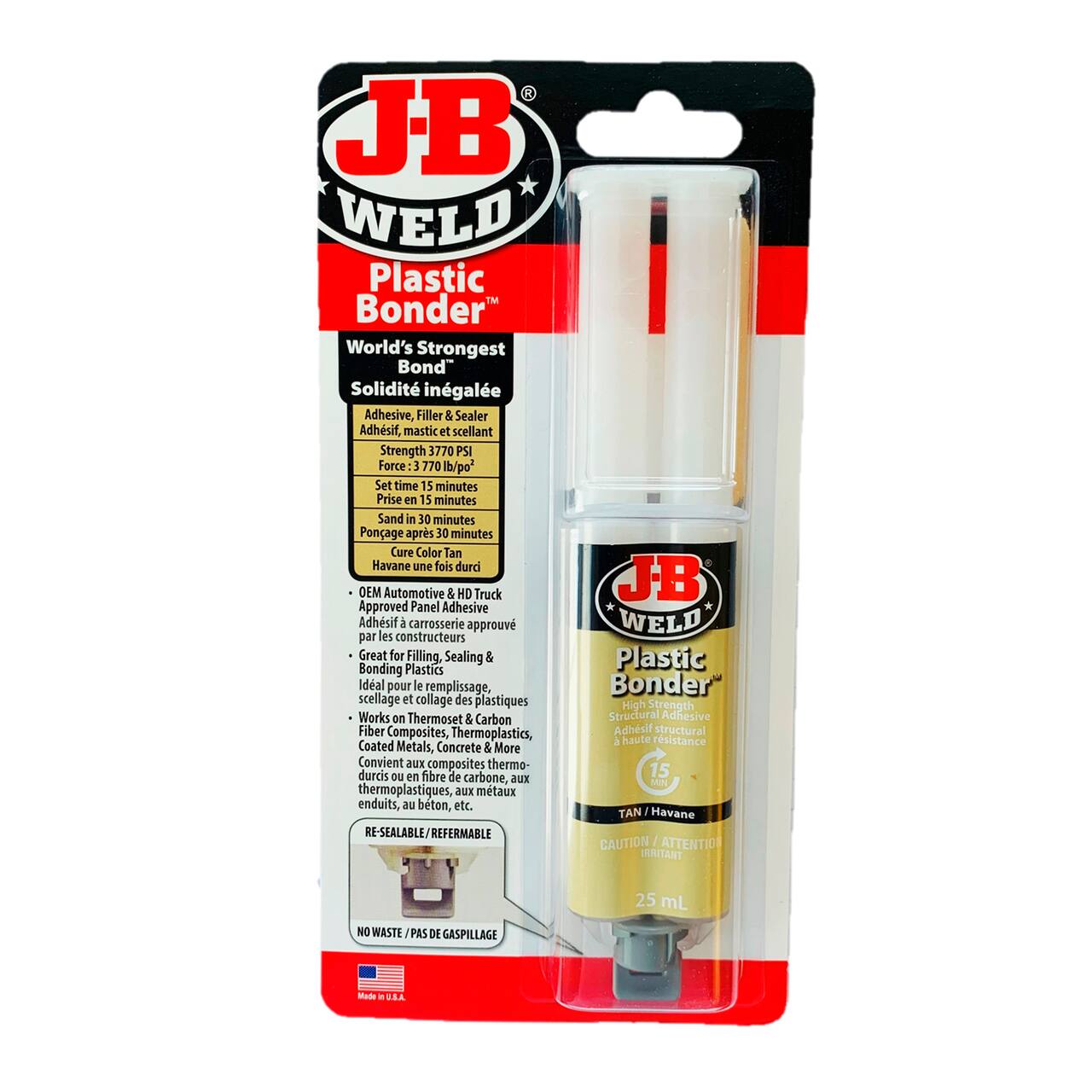 J-B Weld® Plastic Bonder™ Tan Color High Strength Structural Adhesive, 25mL